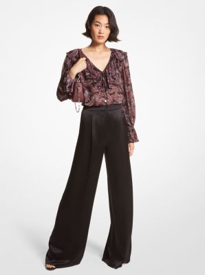 Paisley Georgette Ruffle Blouse in ROYALPINK | Michael Kors