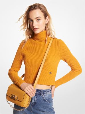 Stretch Wool Cropped Turtleneck Sweater | Michael Kors