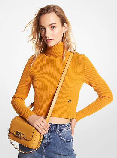 Michael Kors Synthetic Roll-neck Cropped Jumper in Black Womens Clothing Jumpers and knitwear Turtlenecks 