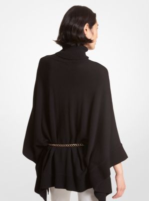 Wool Blend Turtleneck Poncho Michael Kors