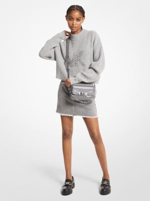 Embellished Logo Wool Blend Sweater | Michael Kors Canada