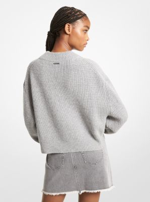 Embellished Logo Wool Blend Sweater | Michael Kors Canada