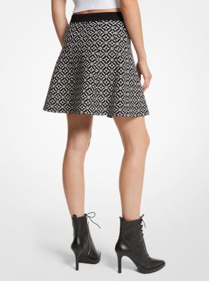 A-Linien-Rock aus Jacquard mit Logomuster image number 1