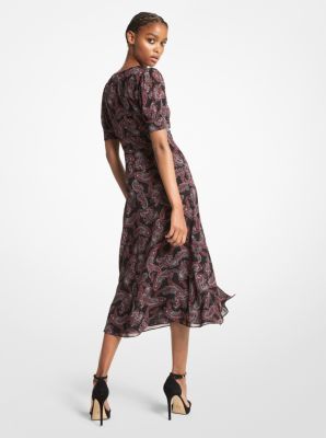 Paisley Georgette Midi Dress image number 1