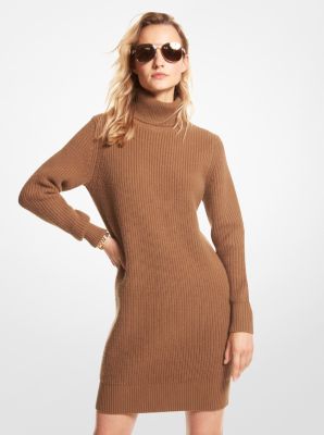 Ribbed Wool and Cashmere Blend Turtleneck Sweater Dress image number 0