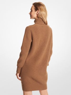 Ribbed Wool and Cashmere Blend Turtleneck Sweater Dress image number 1