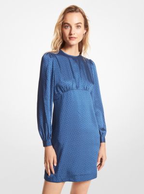 Logo Print Satin Dress