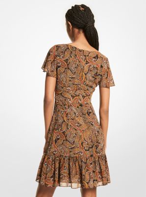 ZIMMERMANN Cutout paisley-print cotton mini dress