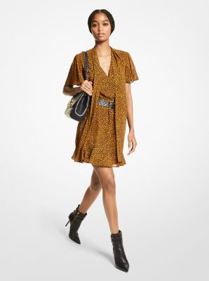 Leopard Print Georgette Dress | Michael Kors