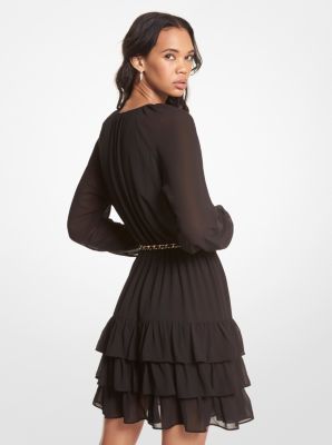 Women's Belted Georgette Dress