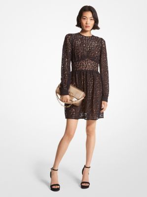 Leopard Corded Lace Mini Dress Michael Kors Canada