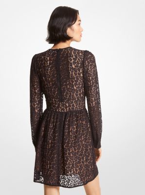 Leopard Corded Lace Mini Dress Michael Kors