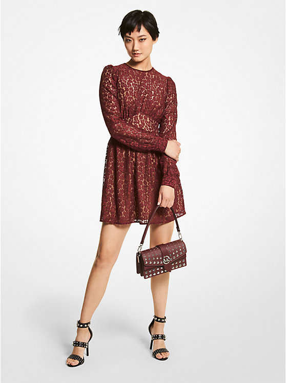Leopard Corded Lace Mini Dress image number 0