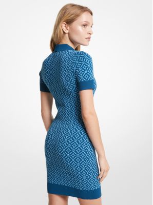 Python-Effect Monogram Jacquard Polo Dress - Women - Ready-to-Wear