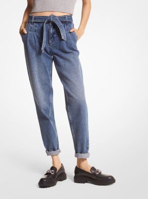 Pleated Denim Pants Michael Kors Canada