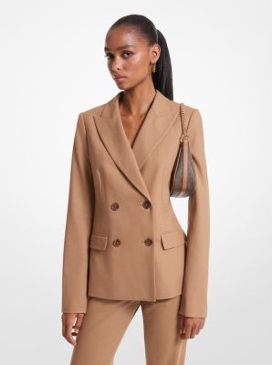 Crepe Double-Breasted Blazer