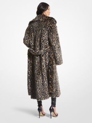 Michael kors faux on sale fur leopard coat