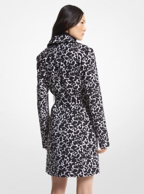 Trench coat en crêpe extensible à imprimé animalier image number 1