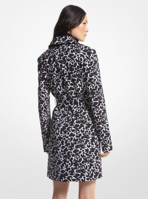 Trench coat en crêpe extensible à imprimé animalier