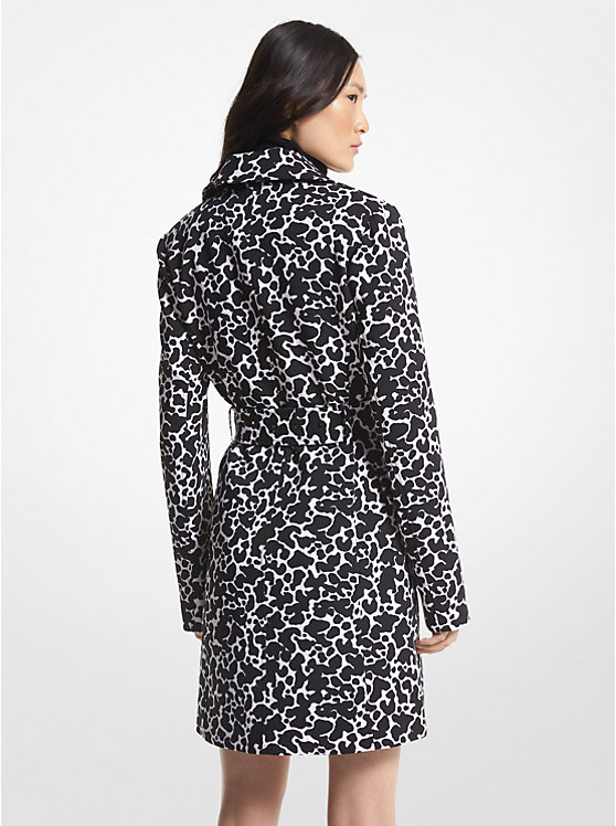 Animal Print Stretch Crepe Trench Coat image number 1