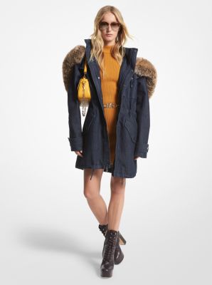 Faux Fur Trim Denim Anorak image number 0