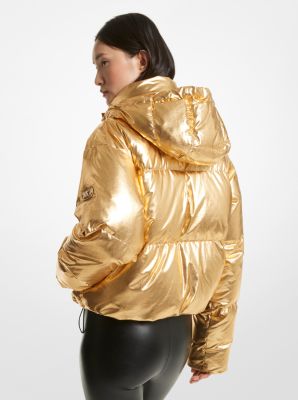 Quilted Metallic Ciré Puffer Jacket image number 1