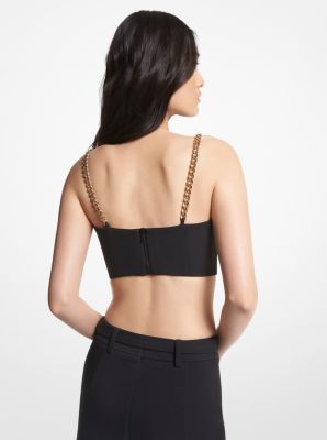 Stretch Crepe Bustier Top