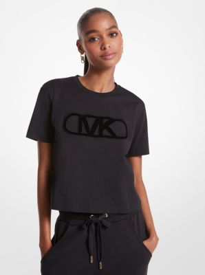 DKNY ZIP SHOULDER T-SHIRT, Black Women's T-shirt