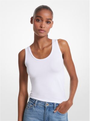 Ribbed Stretch-Viscose Tank Top