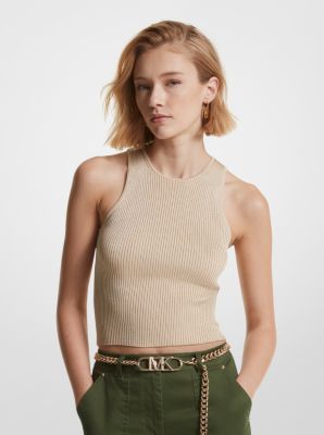 Michael Kors Ring Twist Crew Neck Sleeveless Tank