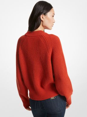 Ribbed Wool Blend Cropped Sweater image number 1