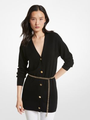 Wool belted cardigan sales