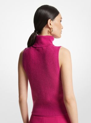 Women Sleeveless turtleneck Vest Korean tight-fitting all-match bottoming  Vest