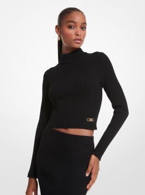 Elan Criss Cross Cropped Turtleneck Sweater – Social Threads