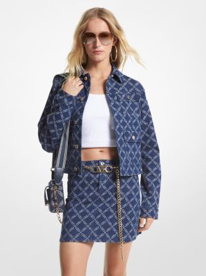 Michael Michael Kors Empire-logo Jacquard Denim Jacket