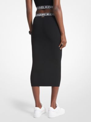 Buy Calvin Klein Brand Tape Ribbed Skirt 