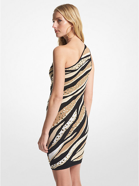 Studded Tiger Jacquard Mini Dress image number 1