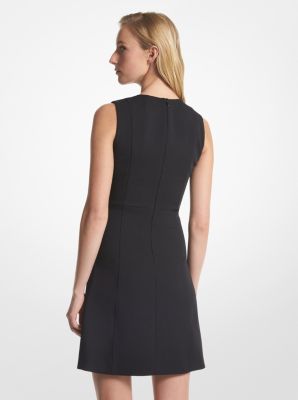 Cutout Stretch Crepe Mini Dress in BLACK | Michael Kors
