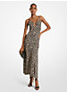 Leopard Print Matte Jersey Cutout Slip Dress image number 0
