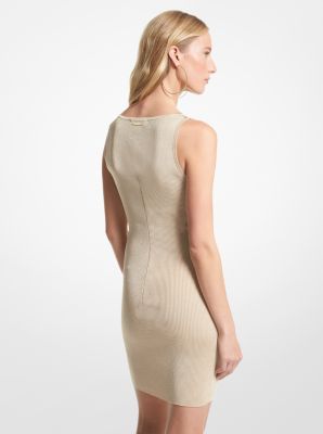 Metallic Ribbed Knit Tank Dress image number 1