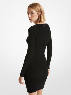 Ribbed Stretch Knit Cutout Dress image number 1