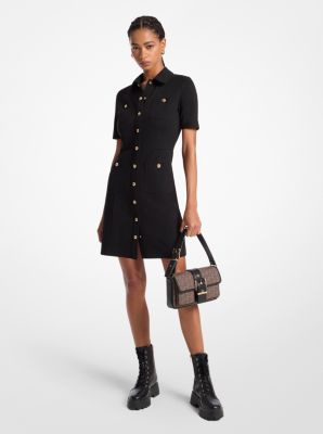 Buy Michael Kors Stretch Ponte Shirtdress - Black At 55% Off