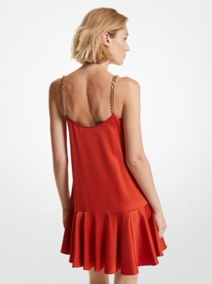 Tanktopkleid aus Krepp mit Kettendetails image number 1