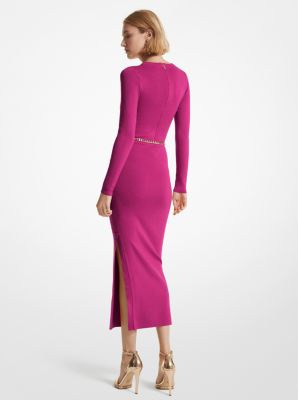 Buy Michael Kors Stretch Viscose Belted Midi Dress