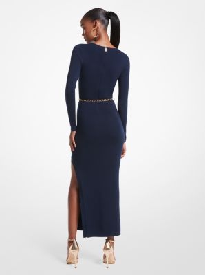 Wool Blend Belted Midi Dress image number 1