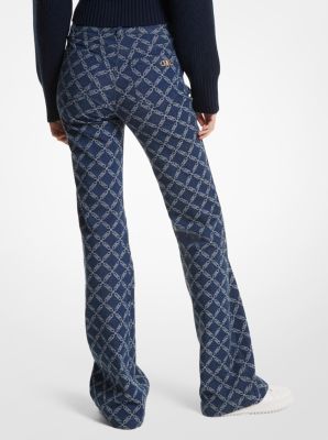 Jeans svasati in jacquard con logo Empire image number 1