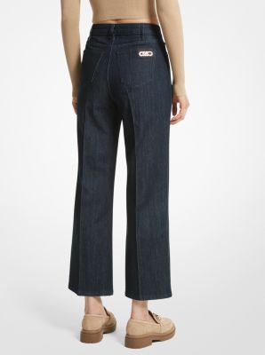 Stretch Denim Cropped Flared Jeans image number 1