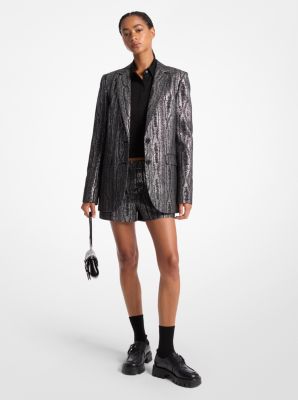 Metallic Moiré Blazer