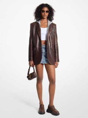 Burnished Leather Blazer