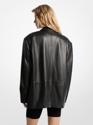 Oversized Leather Blazer image number 1